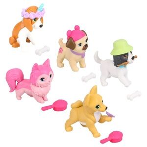 Full Set of Barbie Pets Mini Figures - Dogs & Accessories